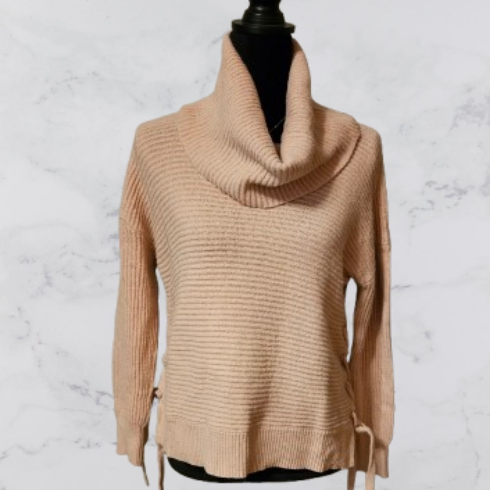 Shrinking Violet women's medium pink cowl neck sweater